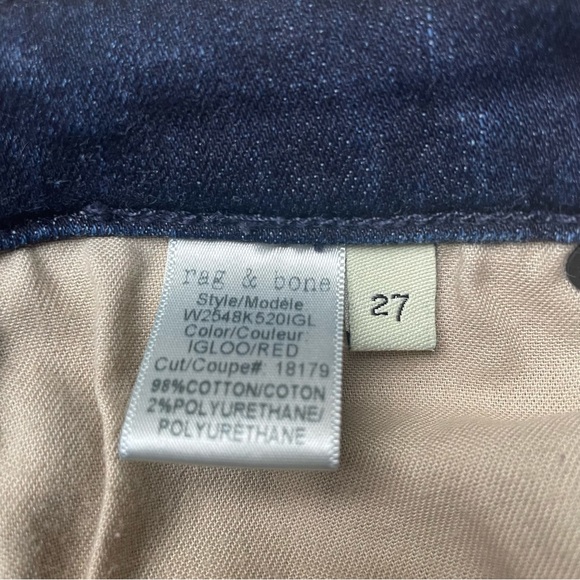 Rag and Bone Mazie High Rise Jeans with red stripe, size 27 - Picture 7 of 8